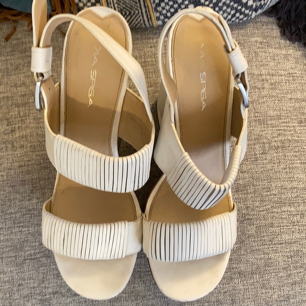 Via spiga sz 10 white/wood platform - Picture 2 of 12